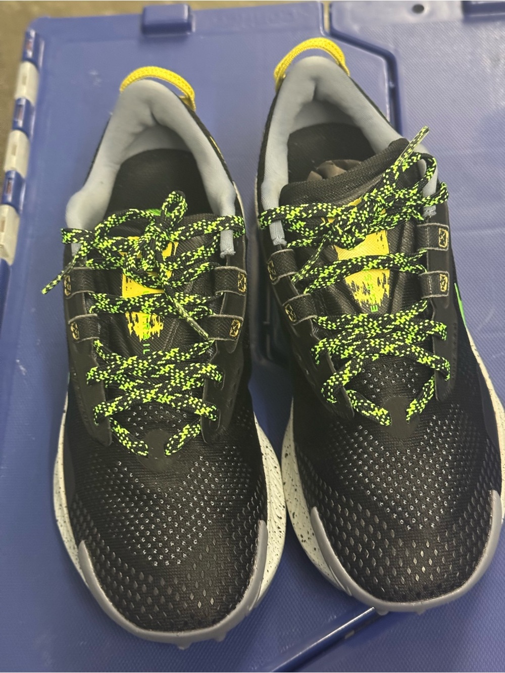 Nike Pegasus Trail 3 Black Green Strike Running Shoes Men's Size 7.5